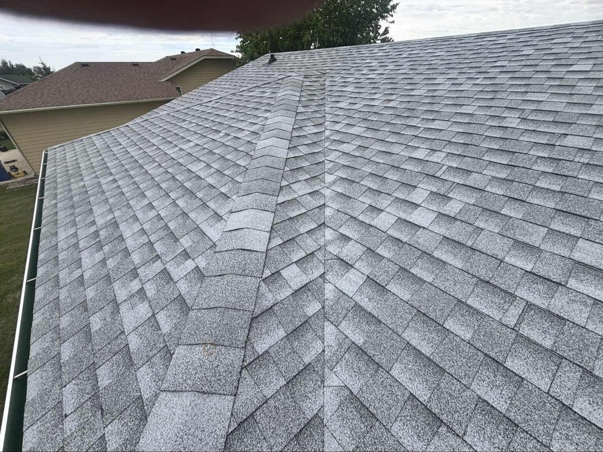 New gray asphalt shingle roof installed by No Stress Roofing